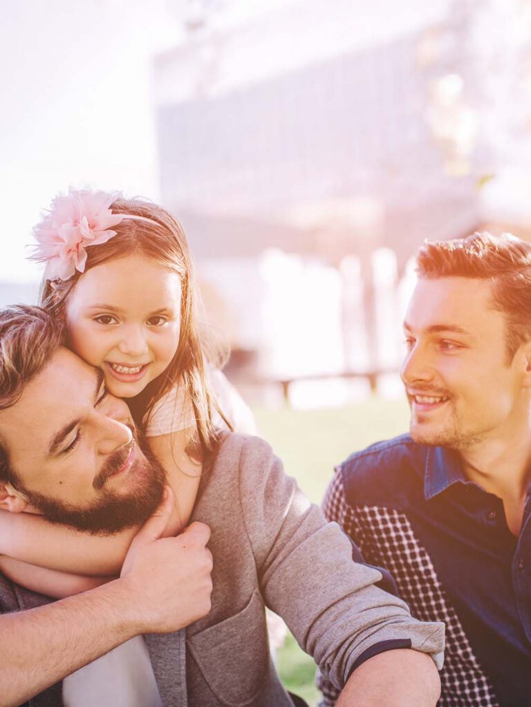 two guys and girl